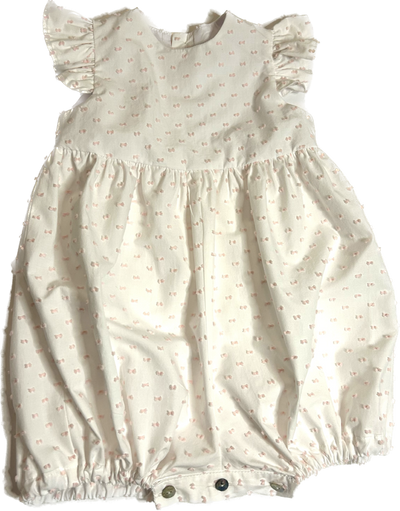 Pagliaccetto bimba modello Baby Mavilu in Plumetis rosa 100% Cotone