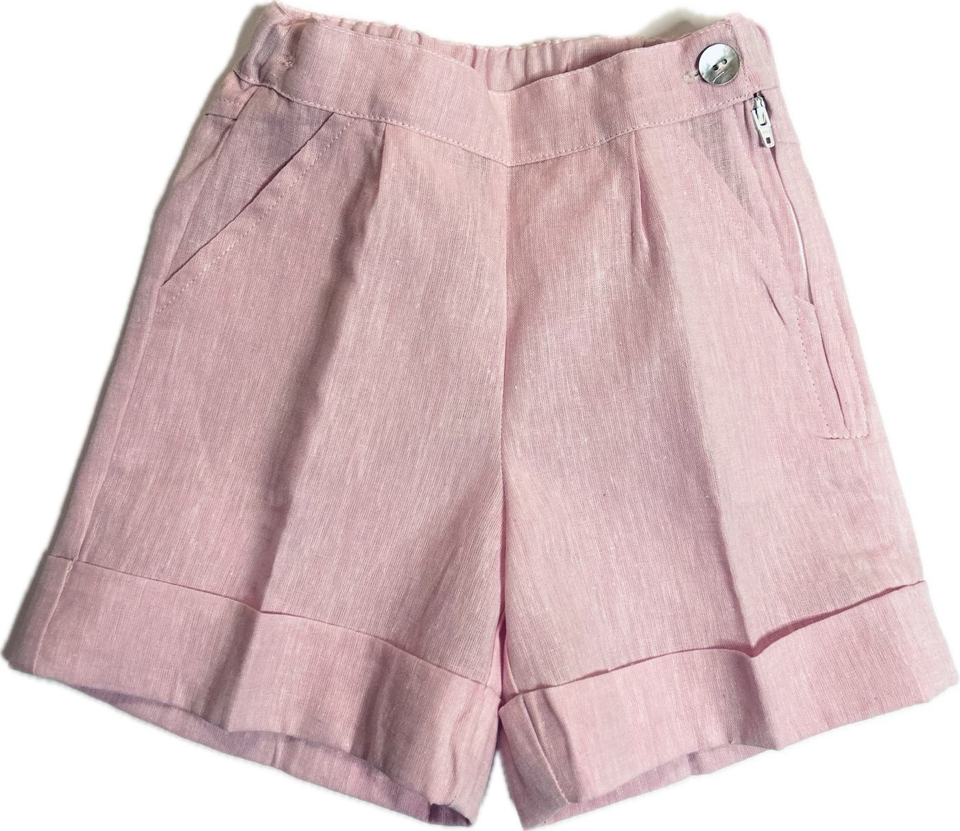 Pantaloncino corto Mavilu modello Elba in 100% cotone con zip laterale e bottone