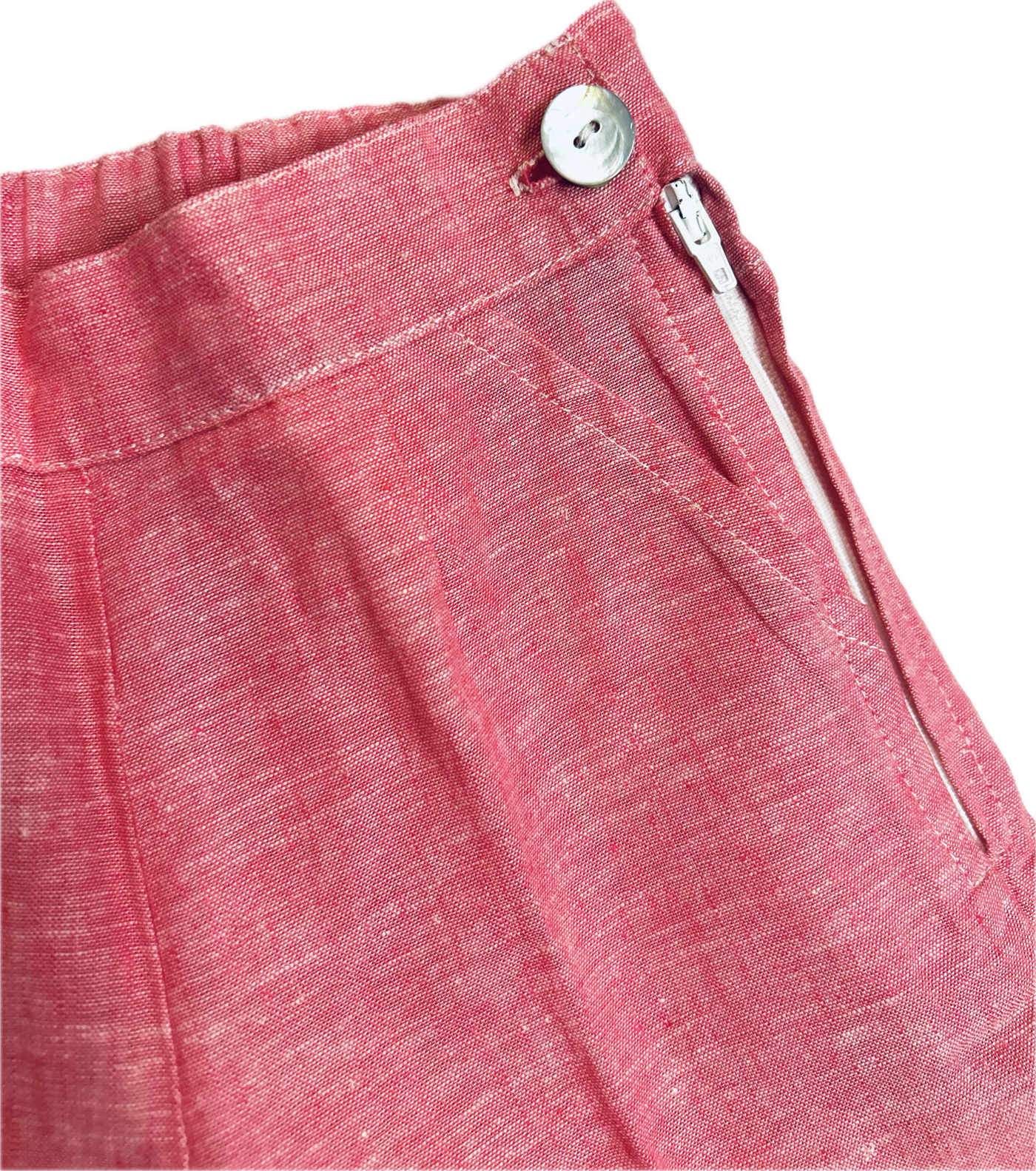 Pantaloncino corto Mavilu modello Elba in 100% cotone con zip laterale e bottone