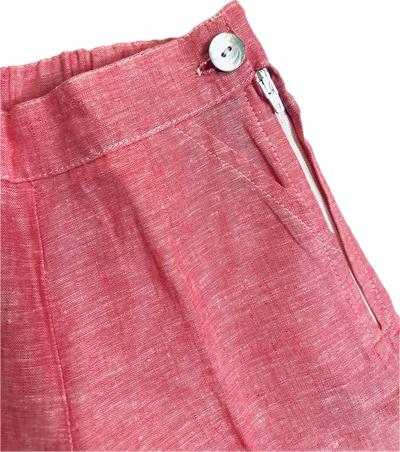 Pantaloncino corto Mavilu modello Elba in 100% cotone con zip laterale e bottone