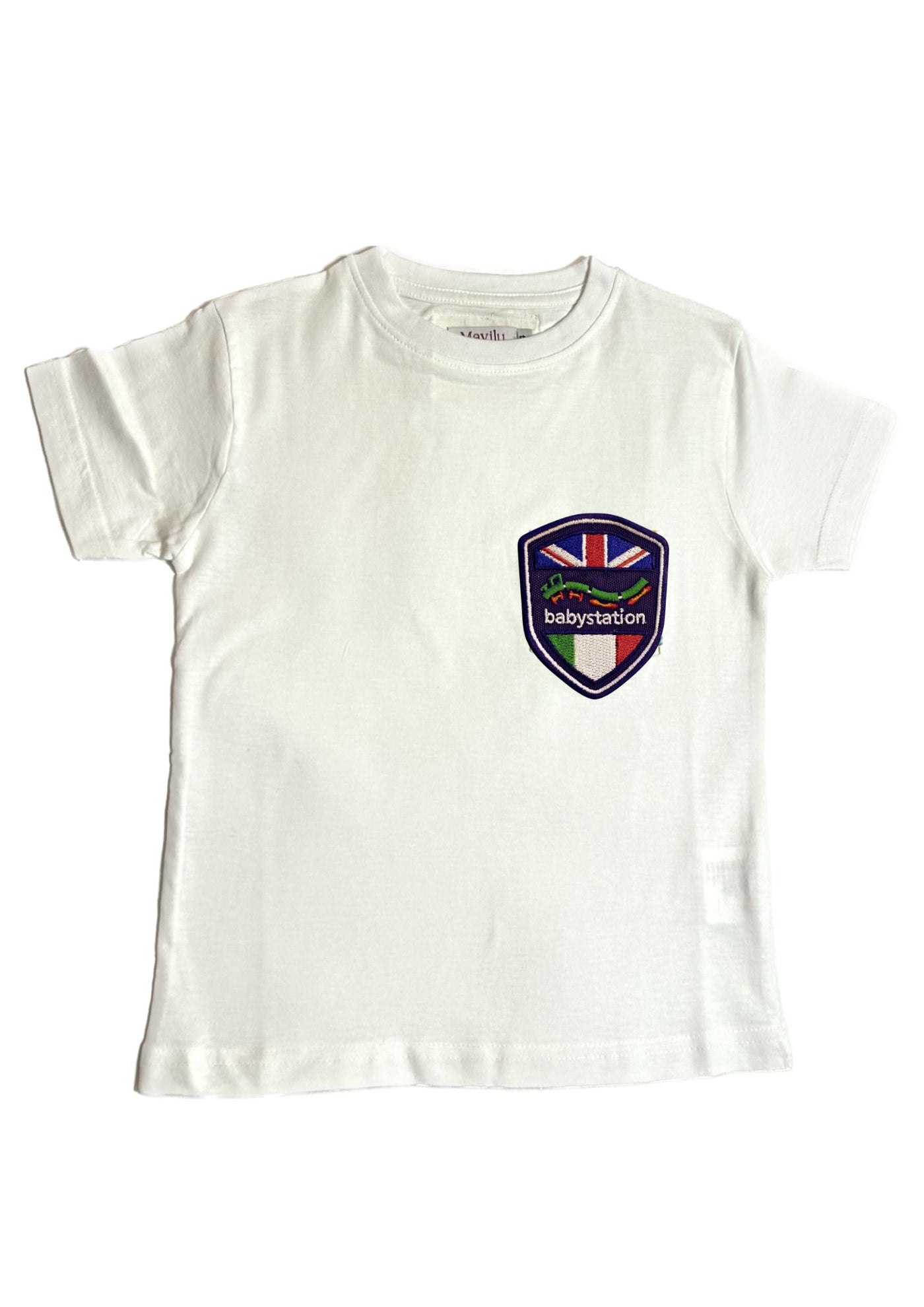 T-Shirt manica corta Mavilu4School dedicata alle scuole come divisa 100% Cotone Made in Italy con ricamo